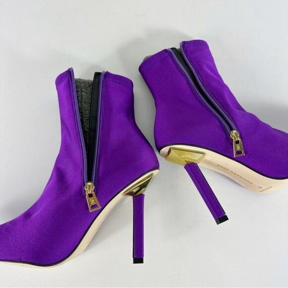 NEW Good American High Kickstand Neoprene Bootie Purple Size 10 - Picture 12 of 15